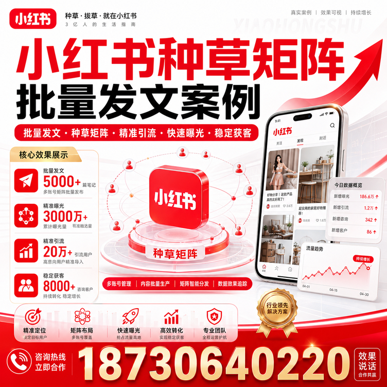 广安小红书种草矩阵批量发文案例